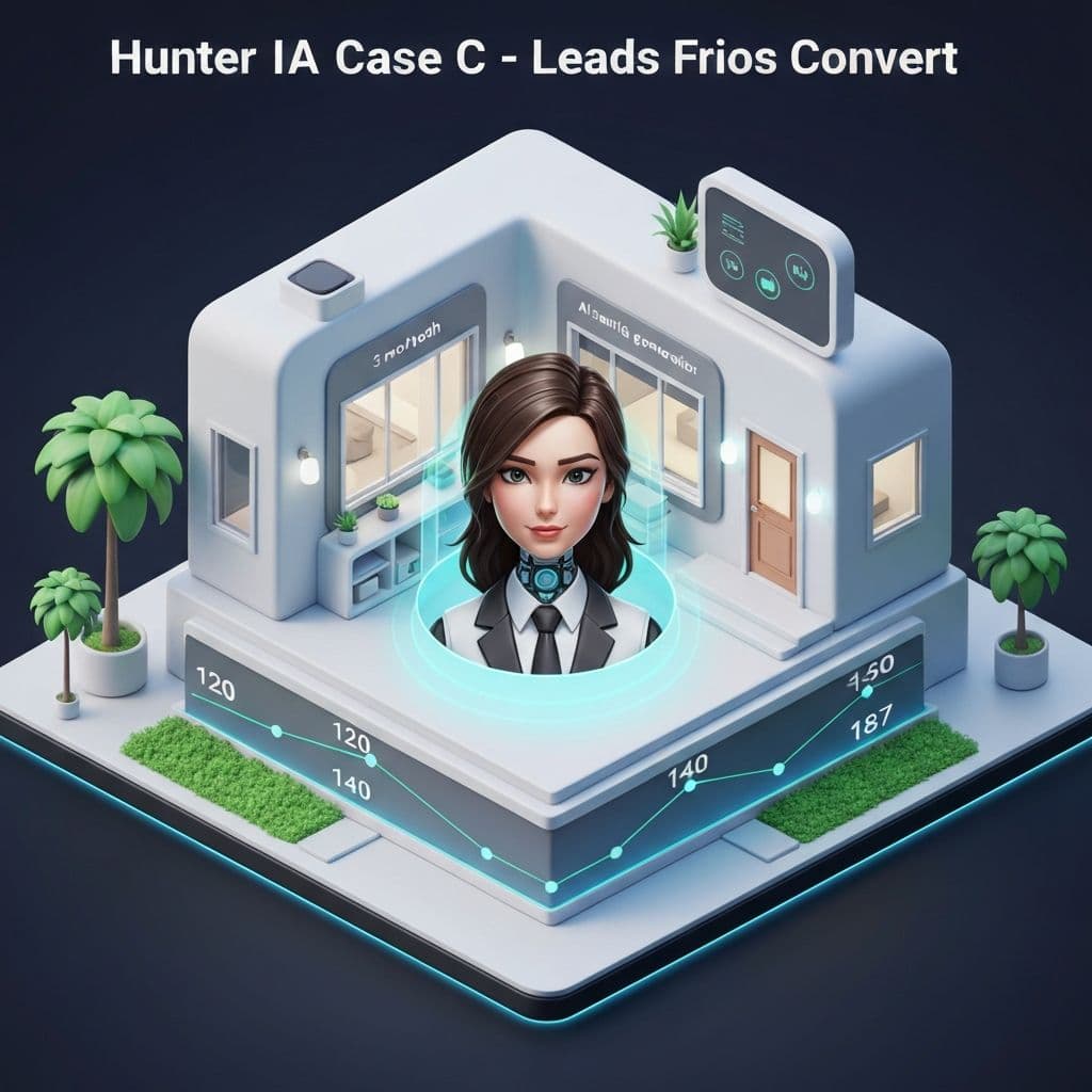 Case: Leads convertidos por mes crescendo progressivamente